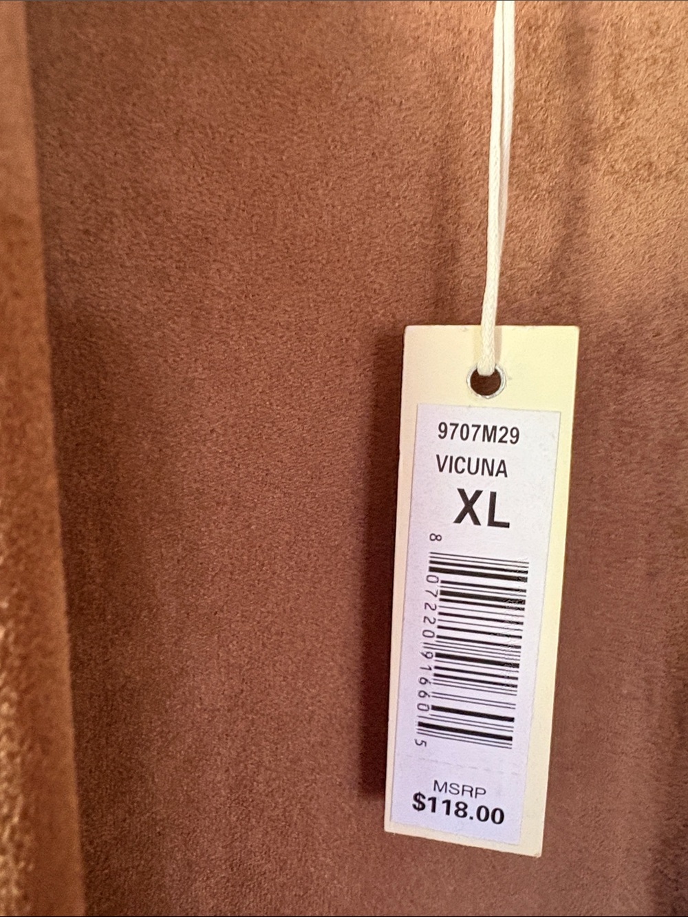 Max Studio Camel Faux Suede Open-Front Draped Trench Coat - Picture 3 of 10